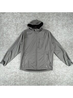Mondetta Outdoor Project‎ Windbreaker Jacket Mens L Gray Full-Zip Hooded Logo